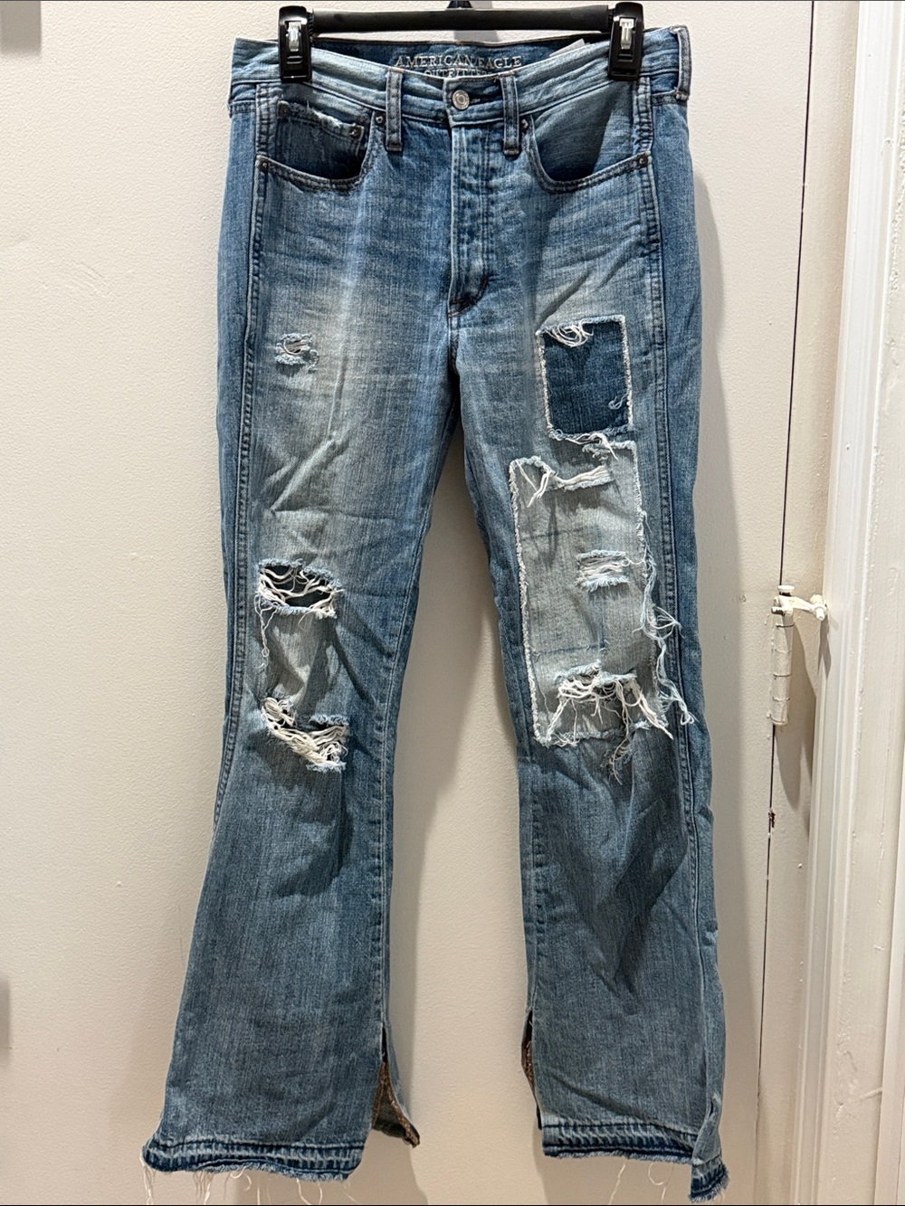 American Eagle Outfitters Patchwork High Rise Flare